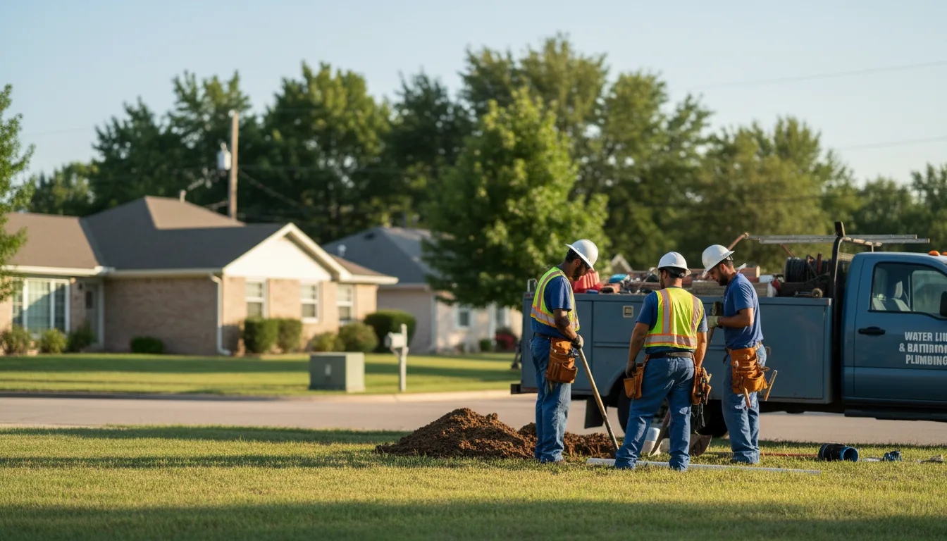 Residential water line and bathroom plumbing service in Dunkerton, IA